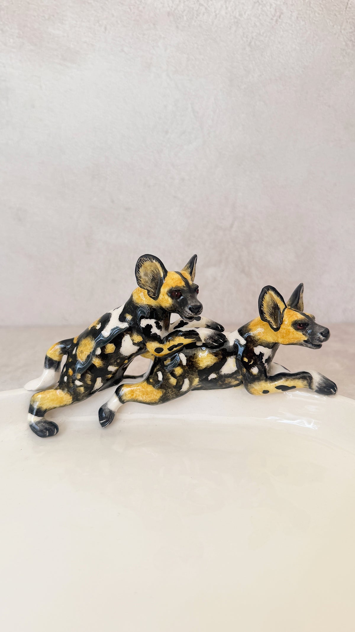 wild dog ceramic platter, handmade in kwazulu-natal