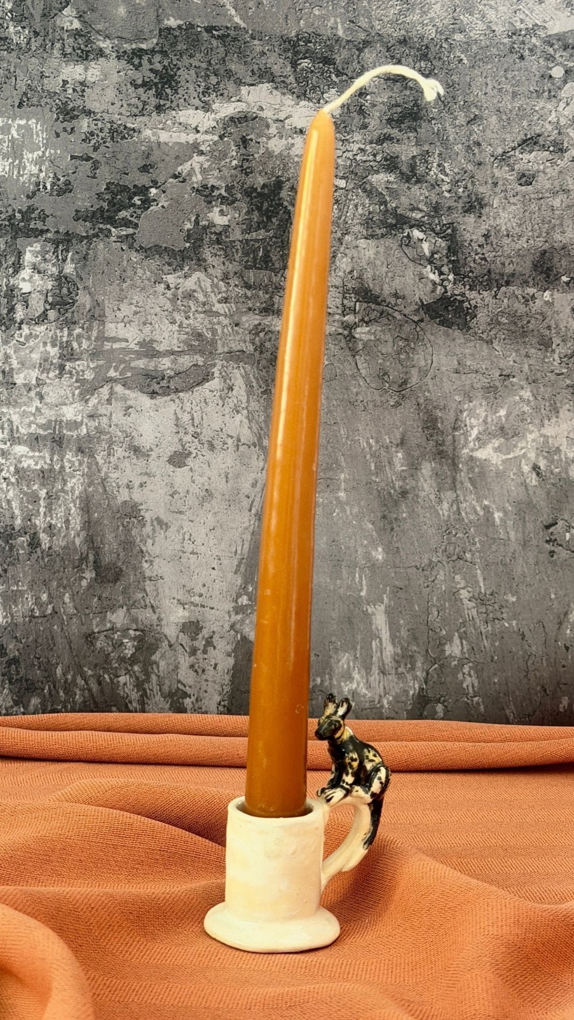 wild dog candle holder