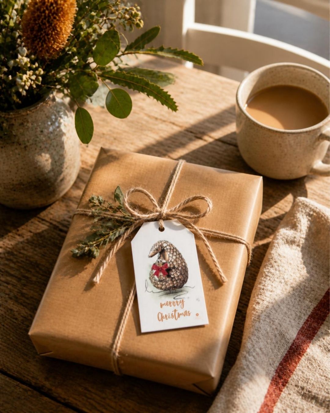 pack of six african wildlife christmas gift tags with gift wrapping