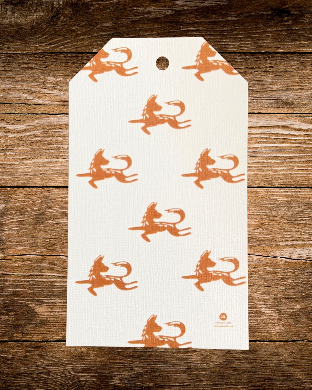 wild dog repeat gift tag, a pattern of painted wild dogs