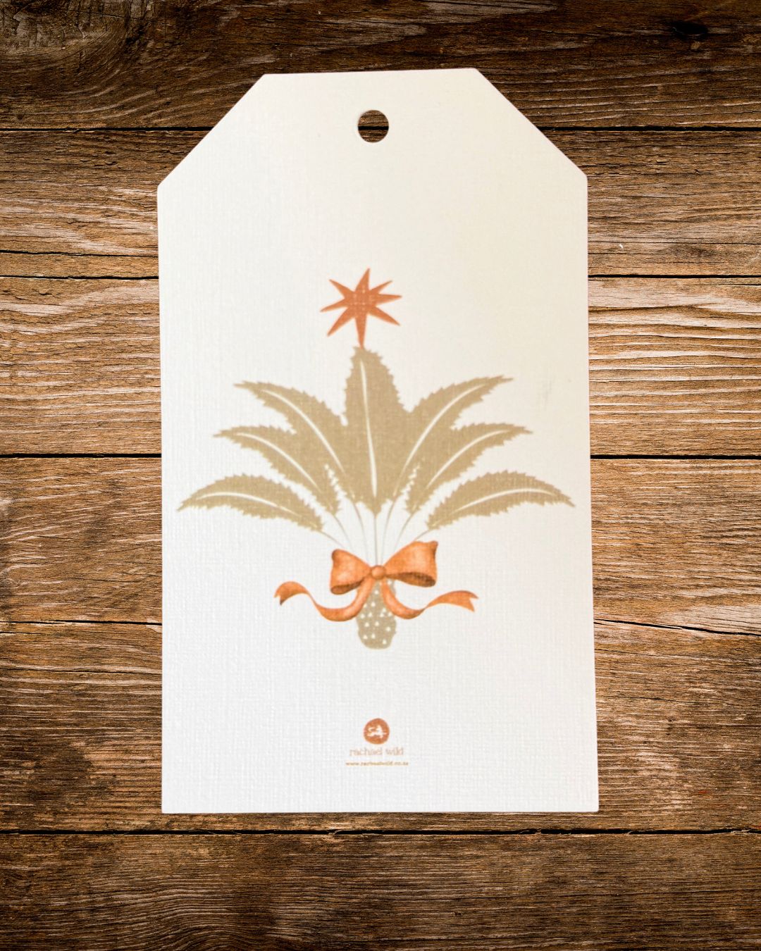 cycad christmas tree gift tag by rachael wild