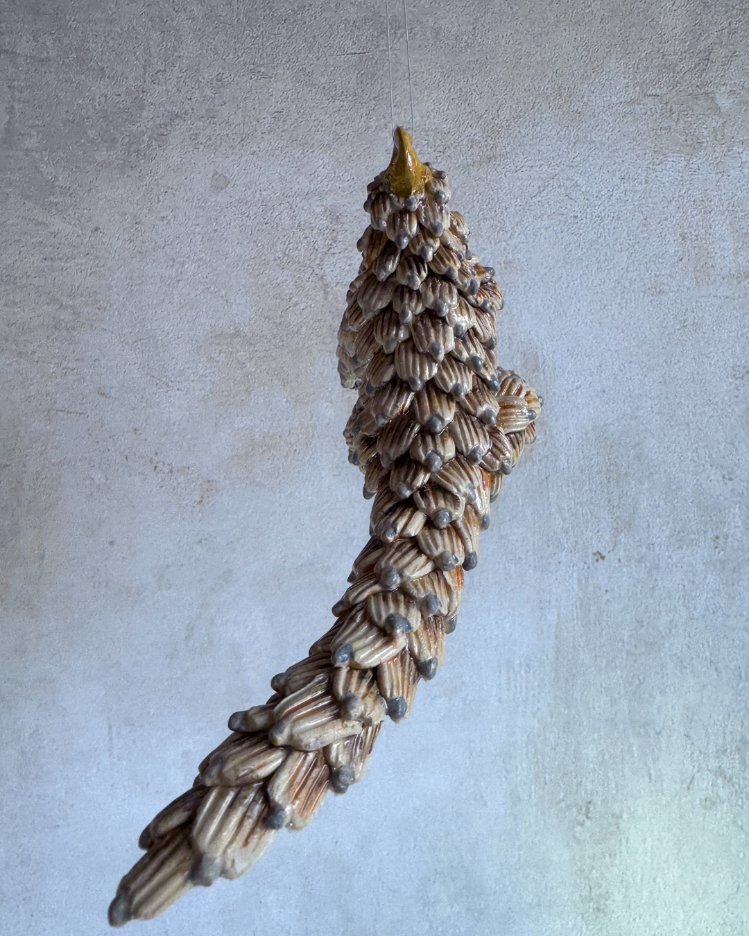 hanging ceramic sculptures endangered animals rachael wild south africa