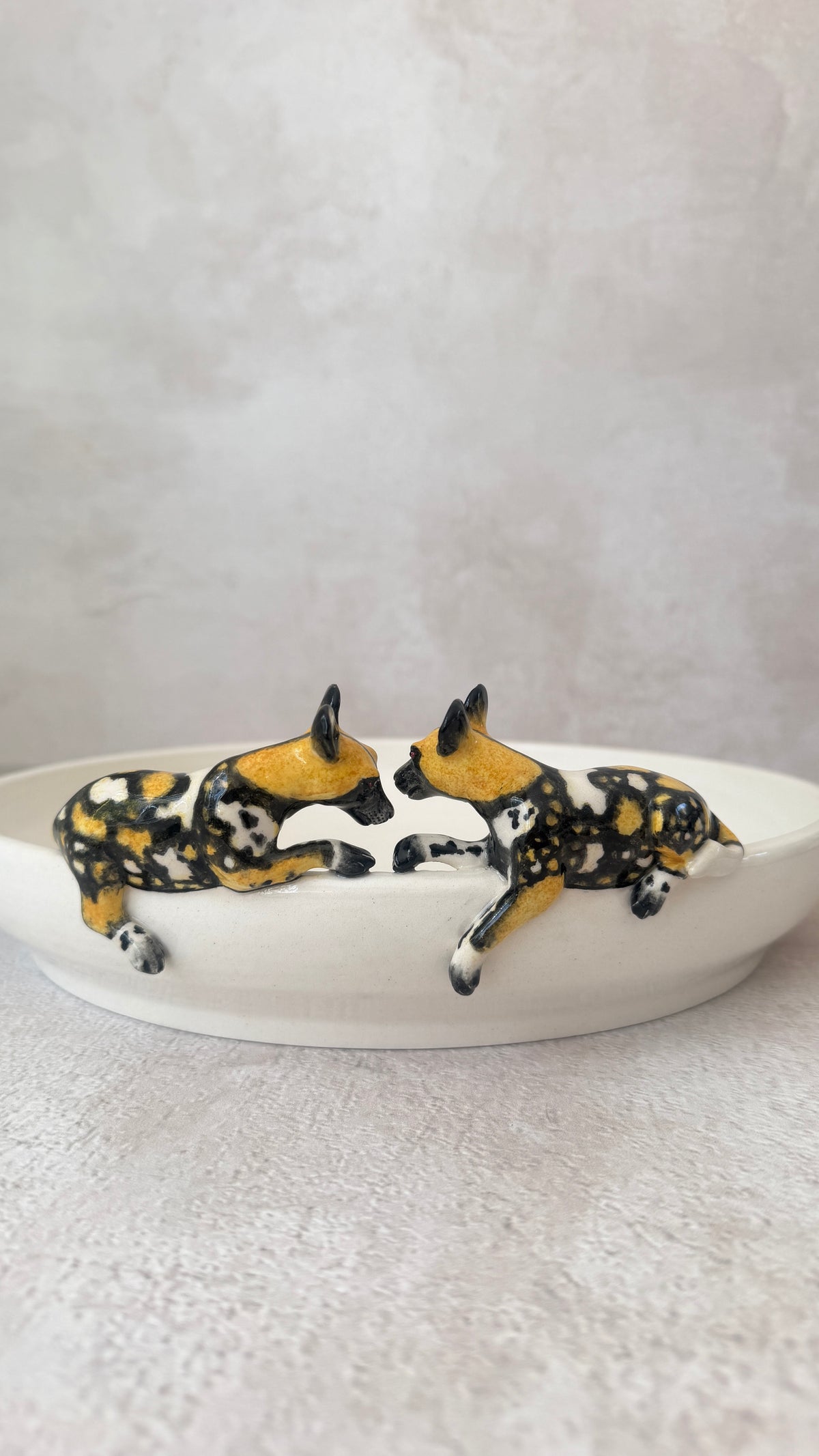 wild dog bowl, handmade ceramic tableware from south africa