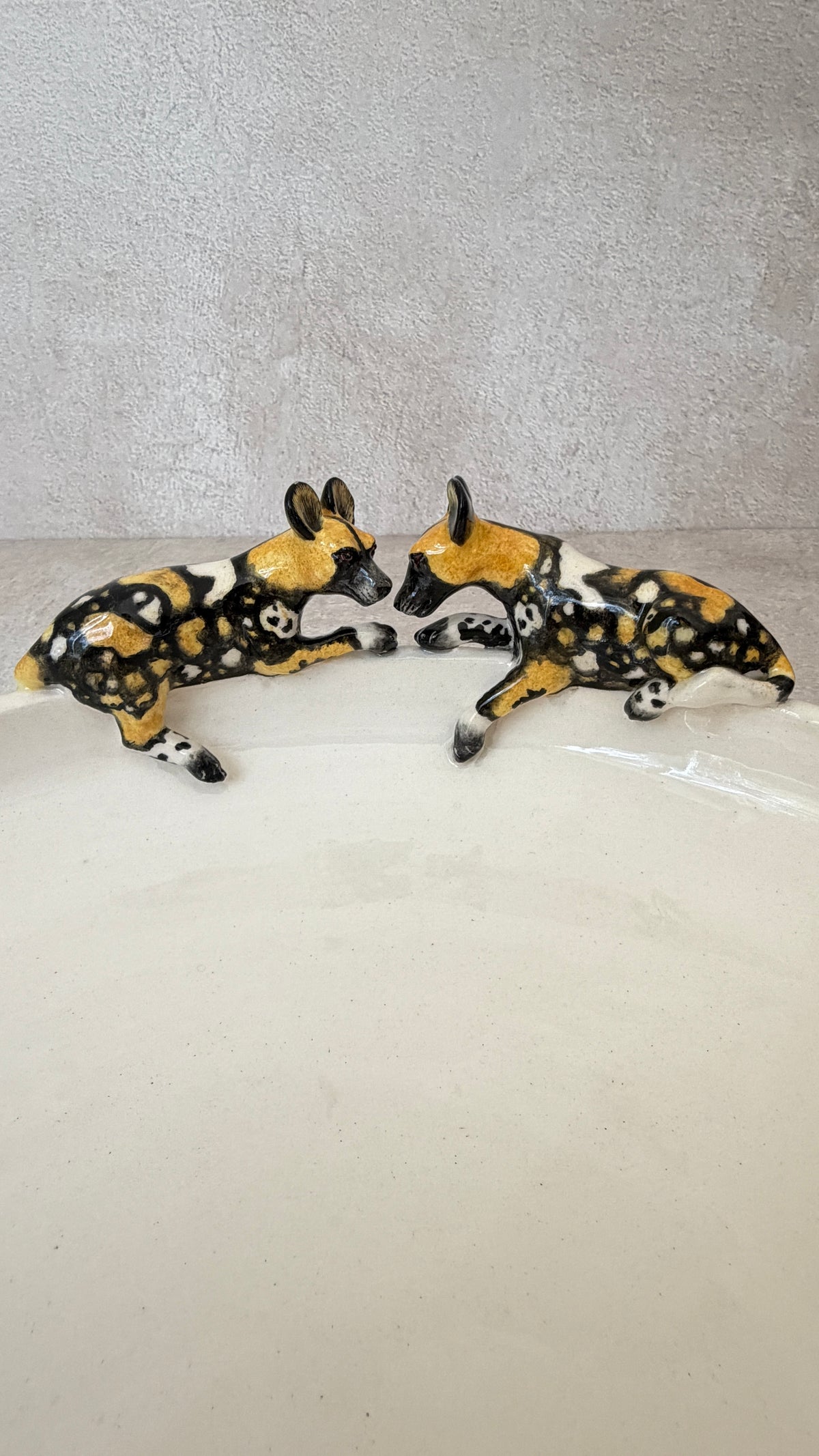 handmade wild dog bowl, ceramic homeware from south africa