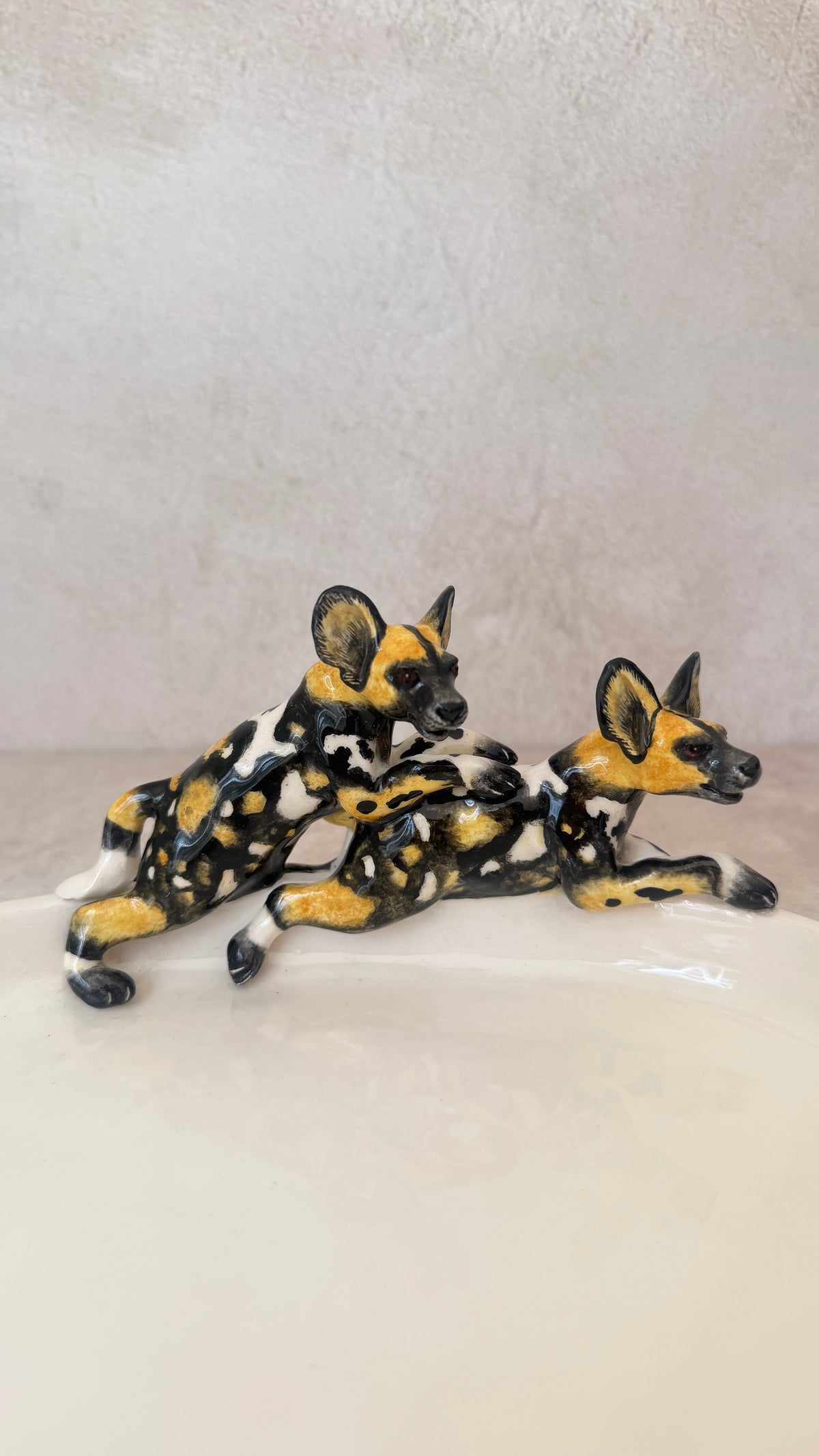 wild dog oval platter, handmade ceramic serveware from south africa