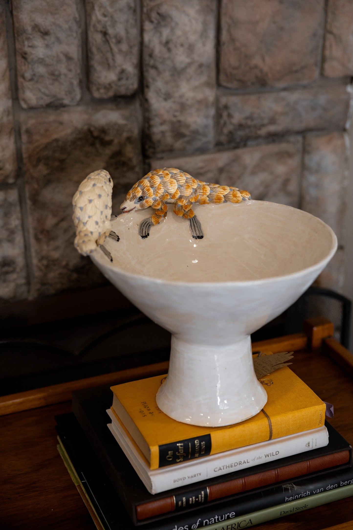 hanging ceramic sculptures endangered animals rachael wild south africa