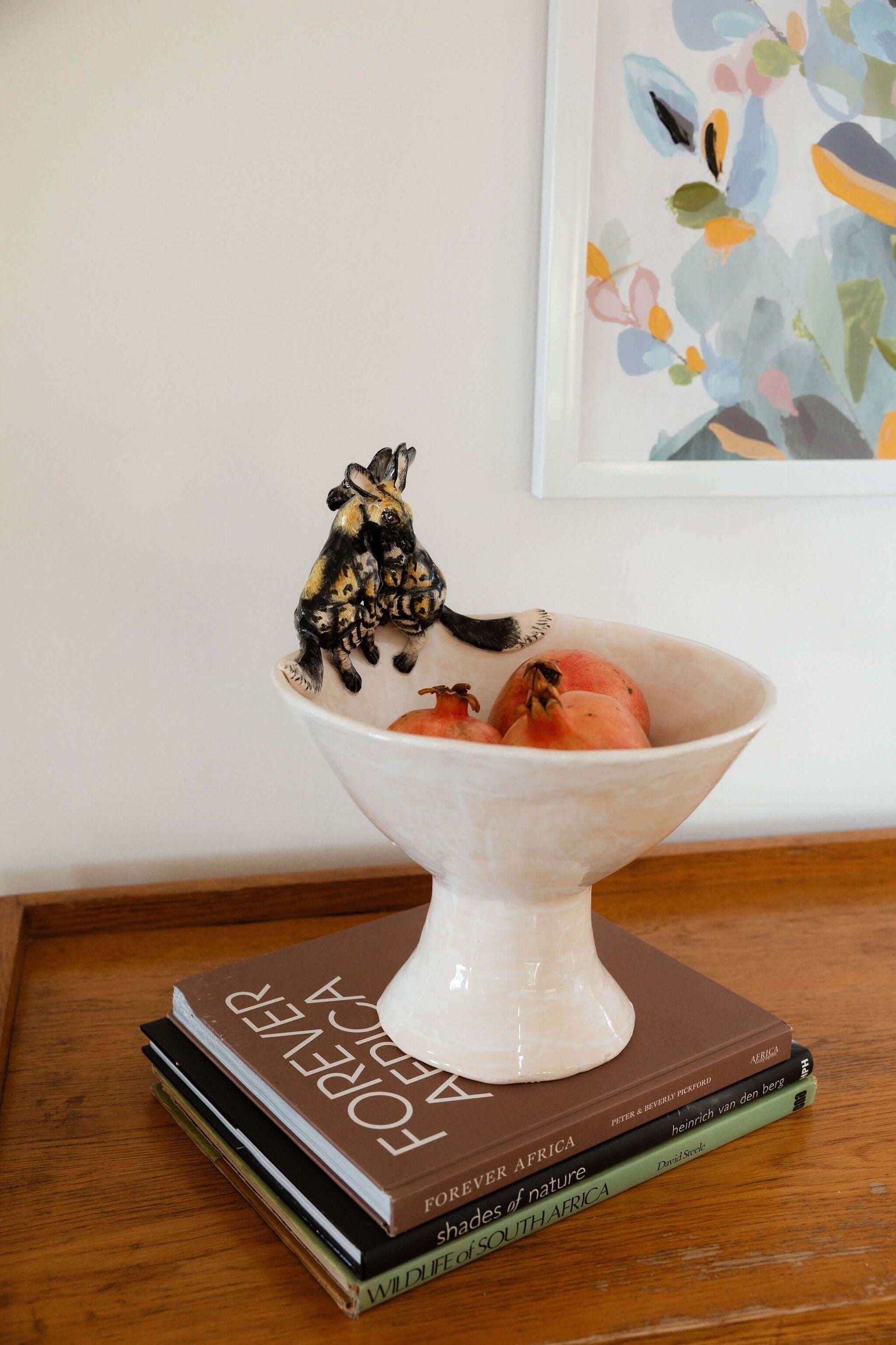 hanging ceramic sculptures endangered animals rachael wild south africa