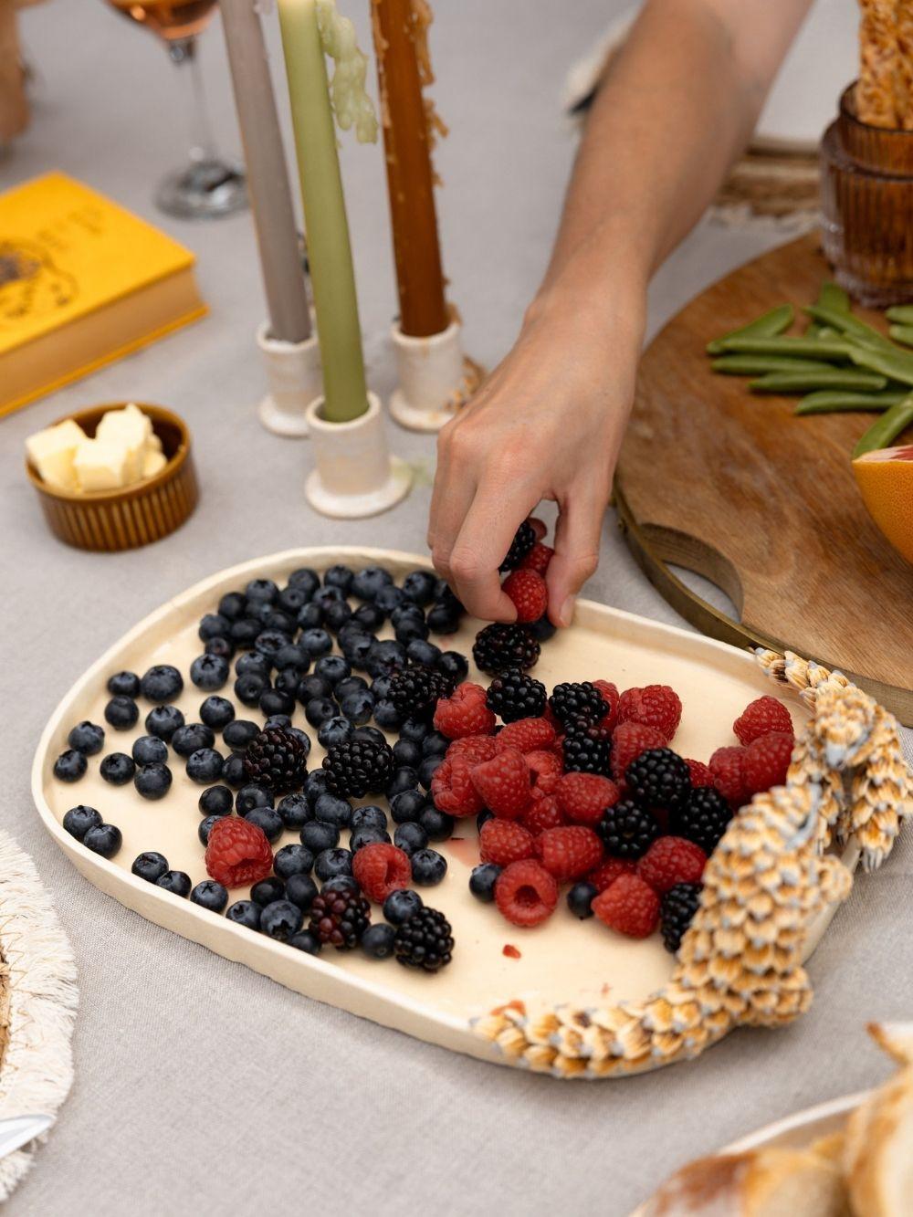 Handmade platter crafted by Rachael Wild, showcasing exquisite artisanal design and quality craftsmanship.